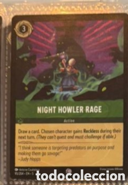 Collectionnisme Cartes &agrave; collectionner anciennes: NIGHT HOWLER RAGE Carta set LORCANA TCG