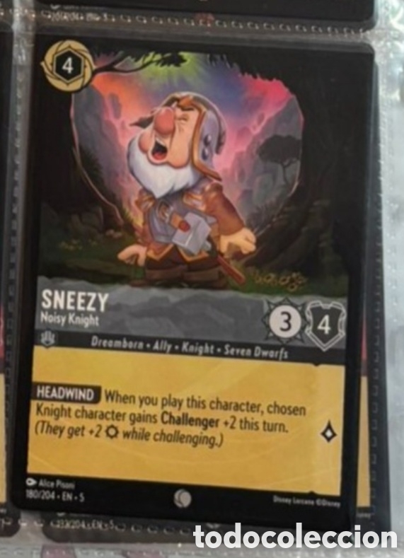Colecionismo Cromos antigos: SNEEZY Carta set LORCANA TCG