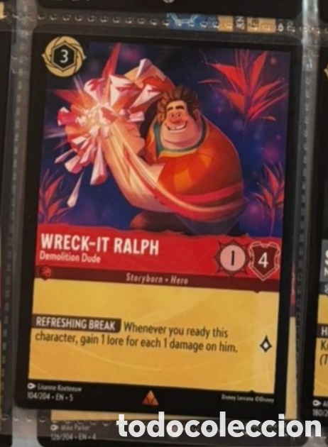 Colecionismo Cromos antigos: WRECK-IT RALPH Carta set LORCANA TCG