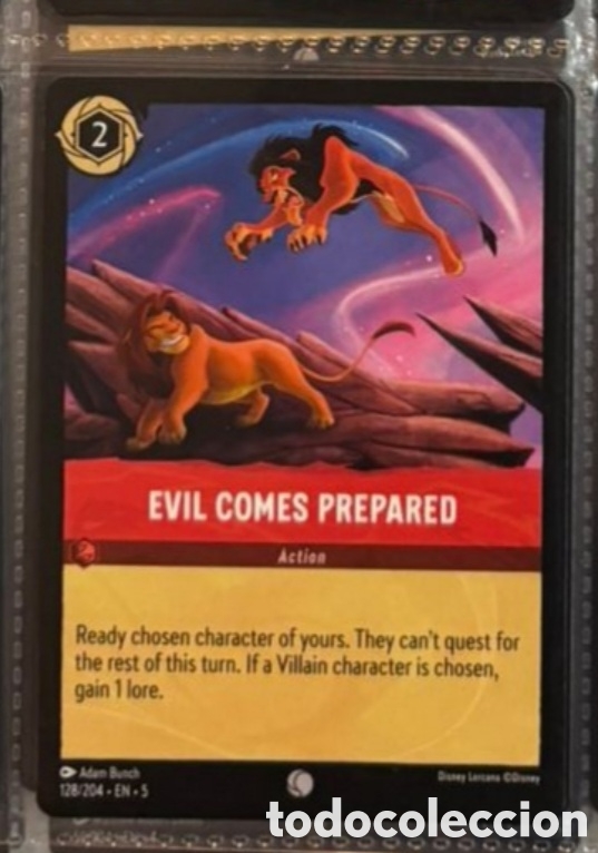 Colecionismo Cromos antigos: EVIL COMES PREPARED Carta set LORCANA TCG
