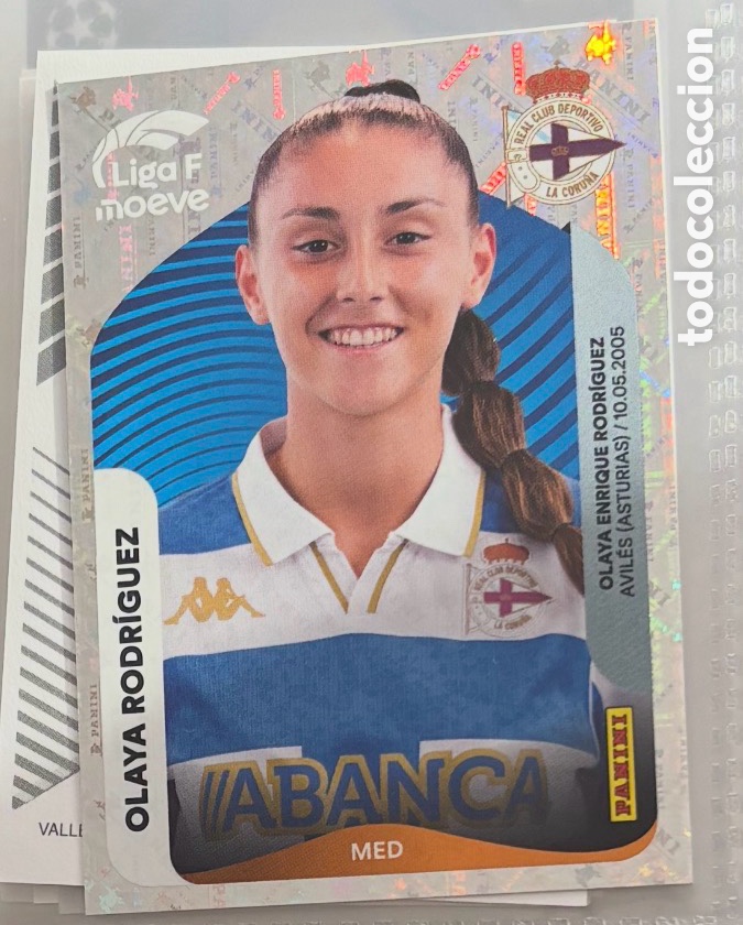 Collectable Antique Stickers: OLAYA RODR&Iacute;GUEZ DEPORTIVO ABANCA STICKER CROMO LIGA F MOEVE