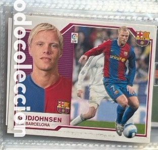 Sammeln alte Sammelbilder: GUDJOHNSEN FC BARCELONA Panini Liga Este 2007-2008