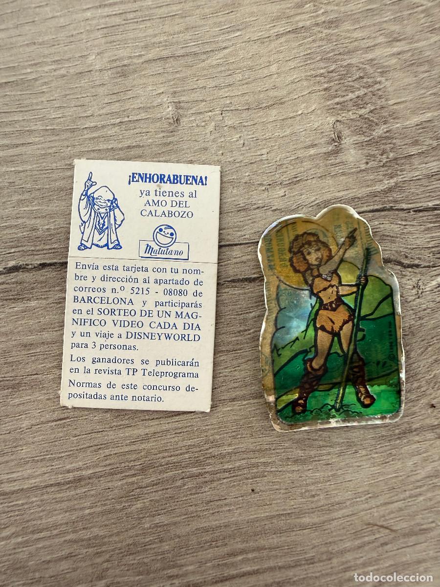 Collectable Antique Stickers: Dragones y Mazmorras de Matutano - premio el amo del calabozo y cromo