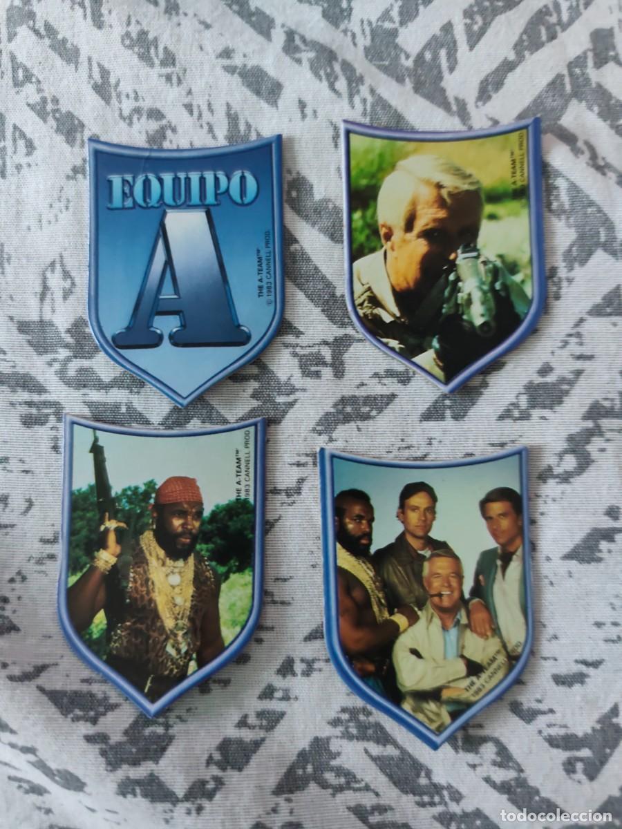 Coleccionismo Cromos antiguos: 4 Panrico. Cromo escudo Equipo A 1983. Troquelado con trasera
