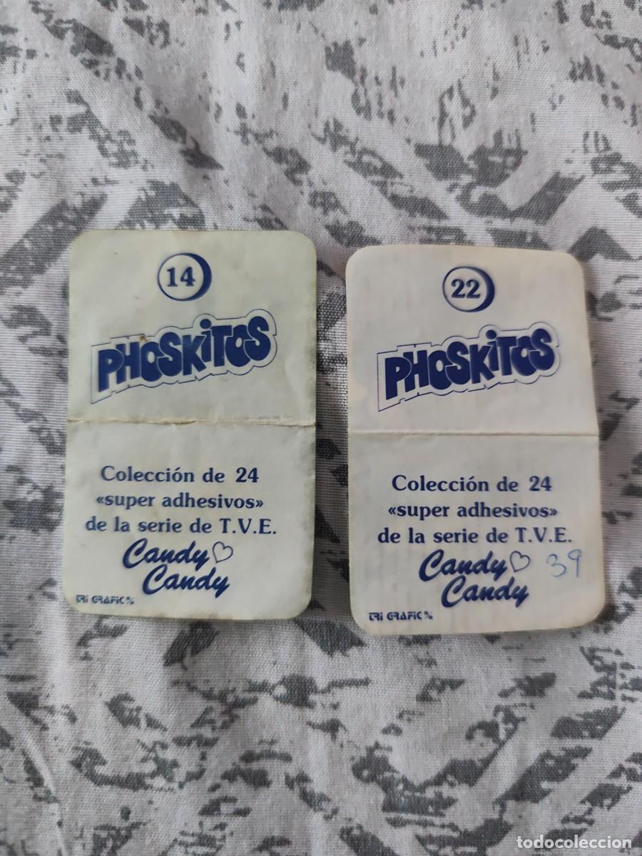 Coleccionismo cromos antiguos: 2 cromos Candy Candy de Phoskitos 22 y 14 con trasera - Foto 2