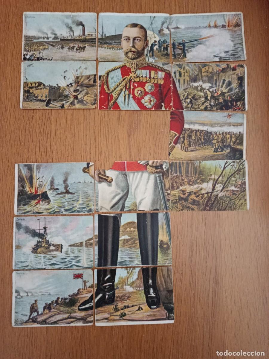 Collectable Antique Stickers: Guerra Mundial - Inglaterra - Chocolates Jaime Boix (14 cromos de 18)