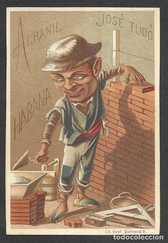 Collectable Antique Stickers: Cromo antiguo. Jos&egrave; Tud&ograve;, Alba&ntilde;il Habana ( Puiggali) Litografia Gual 1877?