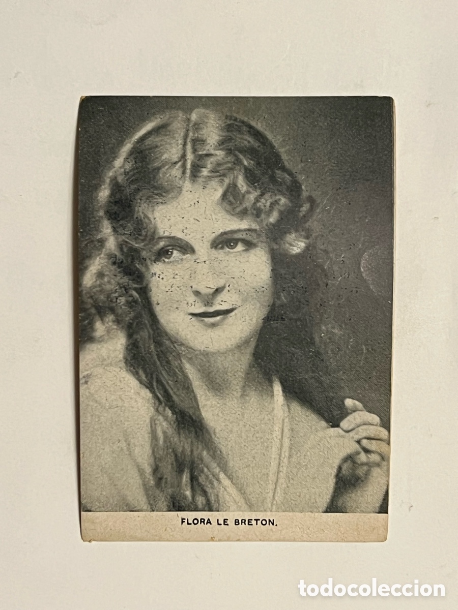 Collectable Antique Stickers: FLORA LE BRETON.. Siluetas del Cine. S/B No15, Casa Bastida, Barcelona (10x7)