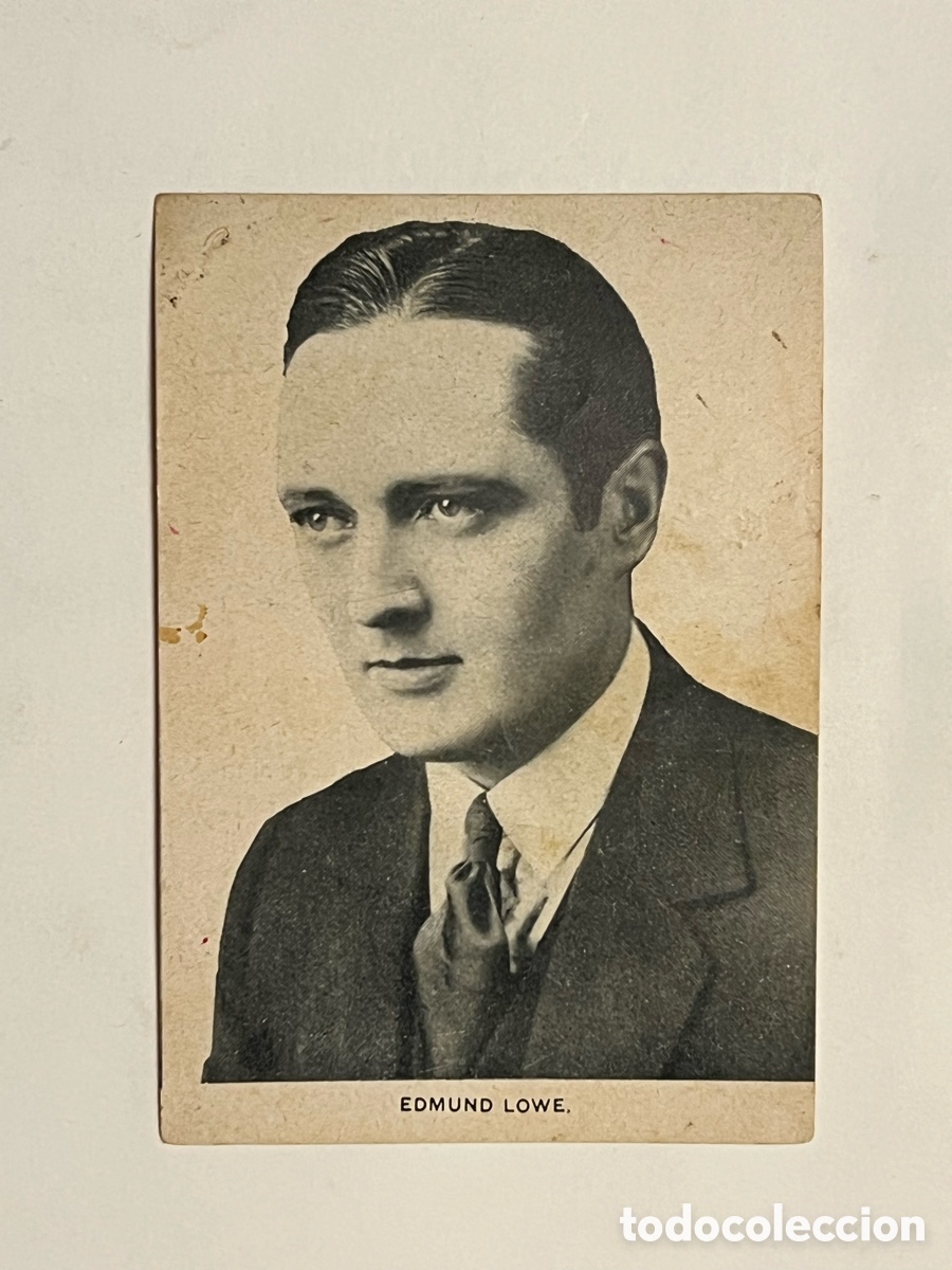 Collectable Antique Stickers: EDMUND LOWE.. Siluetas del Cine. S/B No12, Casa Bastida, Barcelona (10x7)