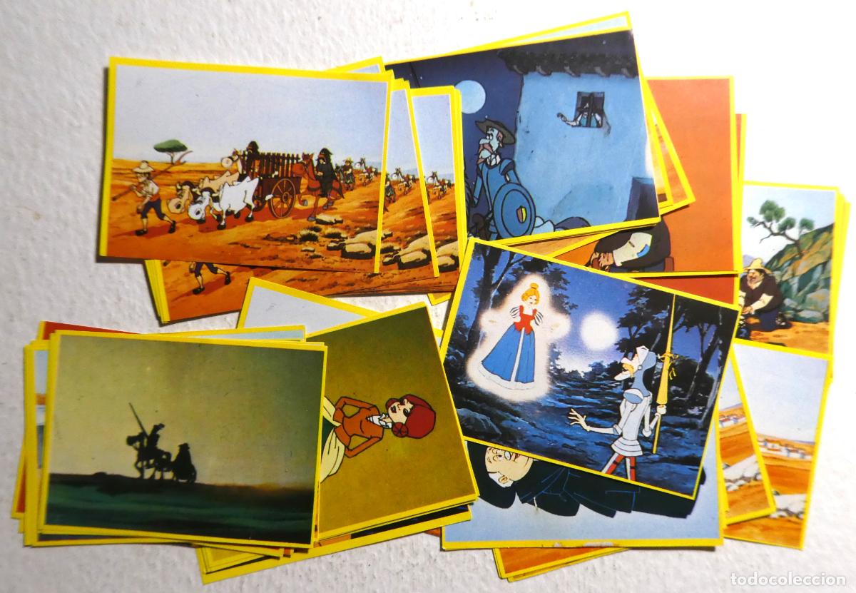 Coleccionismo Cromos antiguos: Lote de 65 cromos de Don Quijote de la Mancha de Danone , sin pegar