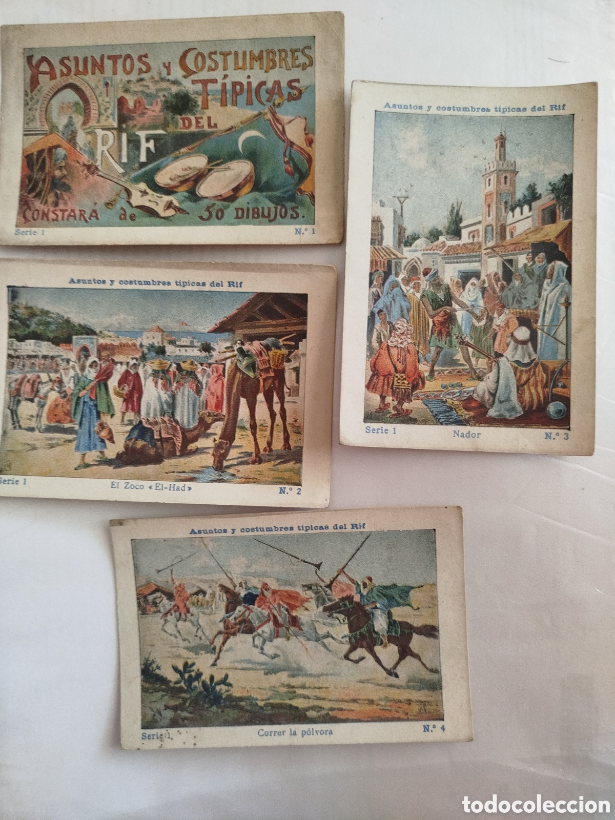 Coleccionismo Cromos antiguos: Cromos Asuntos y costumbres t&iacute;picas del Rif, serie completa