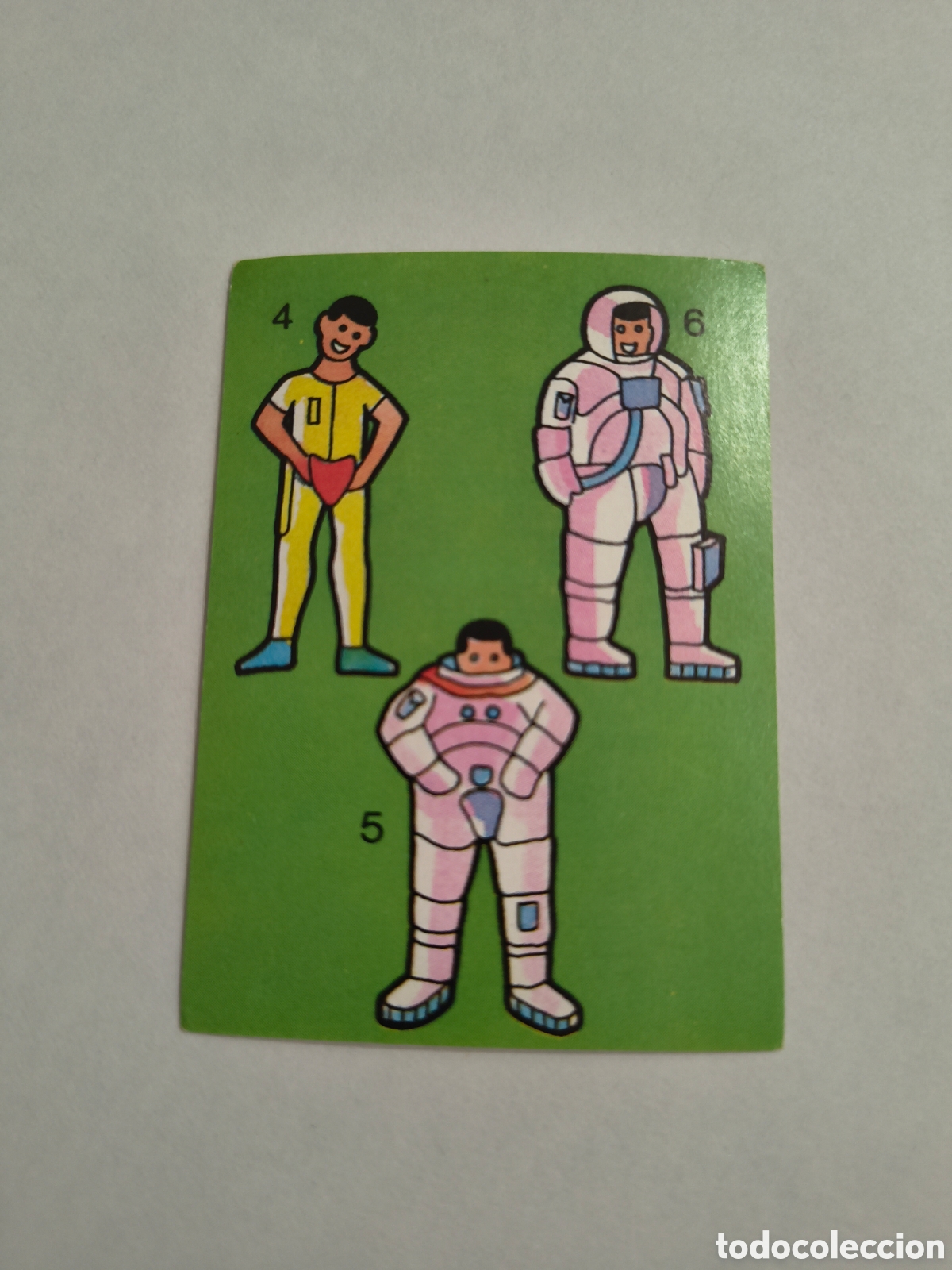 Colecionismo Cromos antigos: EL LIBRO DE LOS JUEGOS. BIMBO. 1979. LA AVENTURA DEL ESPACIO.COMO SE VISTE EL ASTRONAUTA CROMO 5
