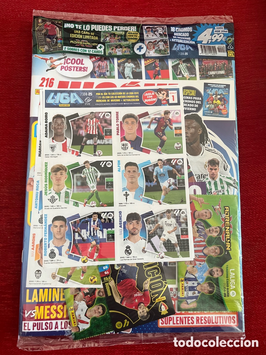 Colecionismo Cromos antigos: REVISTA JUGON PRECINTADA # 216 MERCADO DE INVIERNO SOBRES DE CROMOS ADRENALYN XL 2024 2025 BUDIMIR