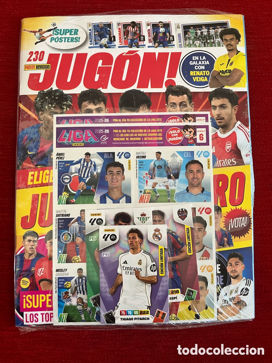Coleccionismo Cromos antiguos: REVISTA JUGON PRECINTADA # 230 CROMOS MERCADO INVIERNO 2025 2026 EDICION LIMITADA THIAGO PITARCH