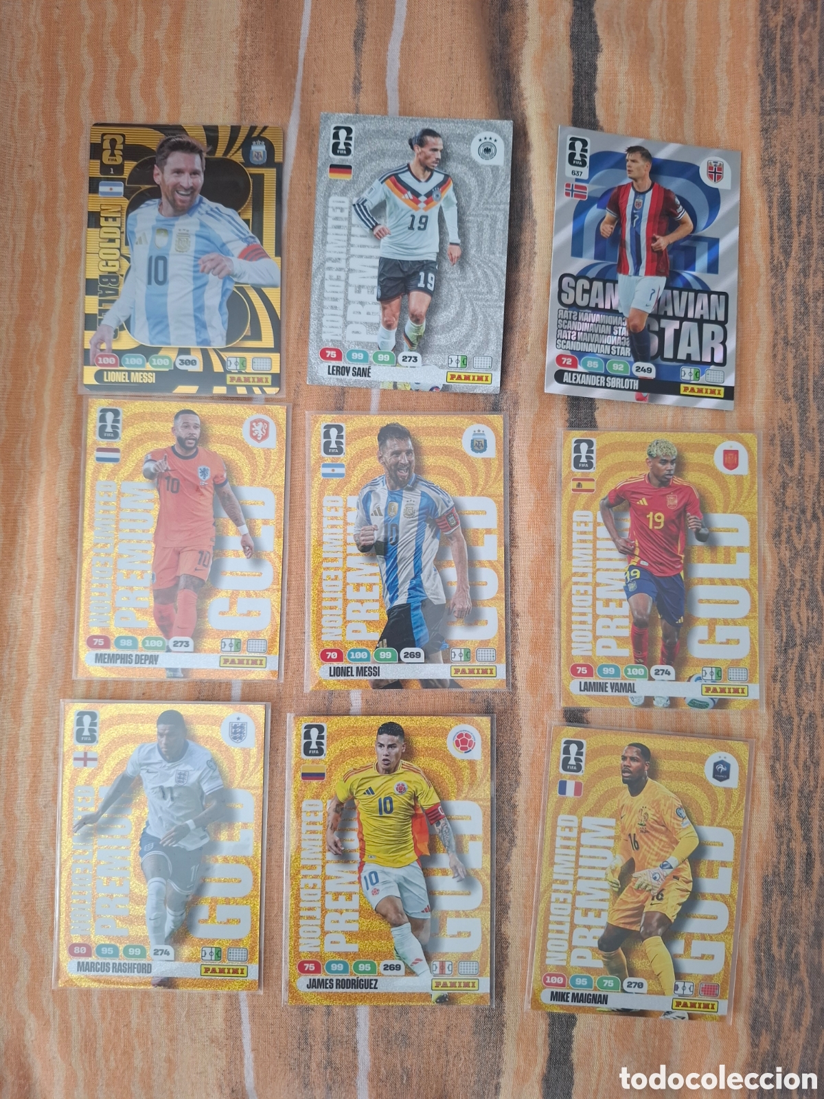 Coleccionismo Cromos antiguos: Lote adrenalyn world cup 2026 nordic premium gold golden baller