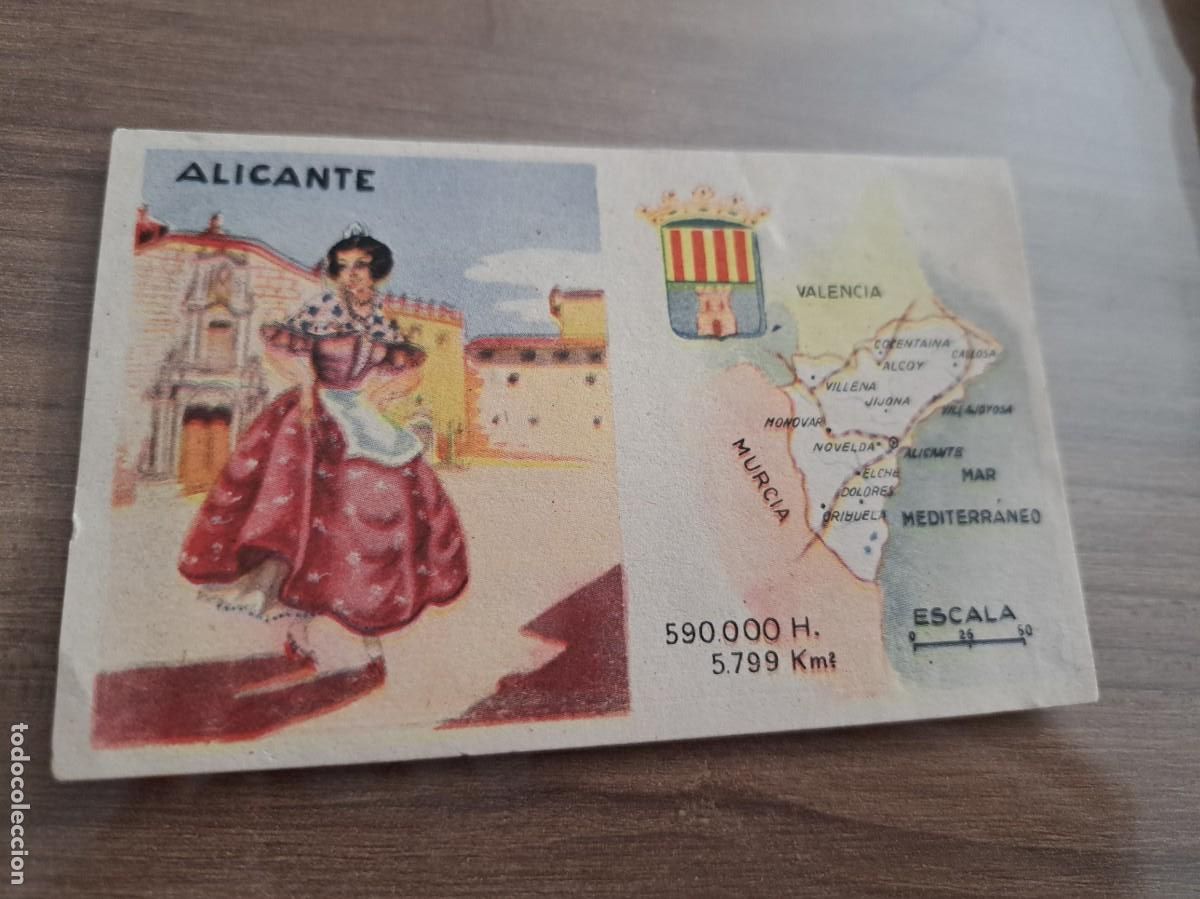 Collectable Antique Stickers: Cromo de Ceregumil a&ntilde;os 50. Regiones de Espa&ntilde;a. Alicante