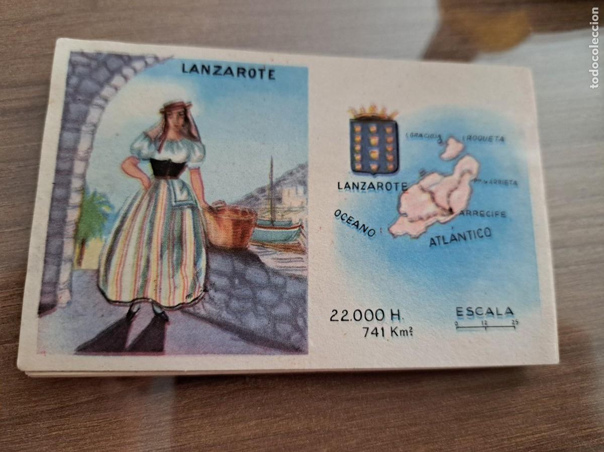 Collectable Antique Stickers: Cromo de Ceregumil a&ntilde;os 50. Regiones de Espa&ntilde;a. Lanzarote