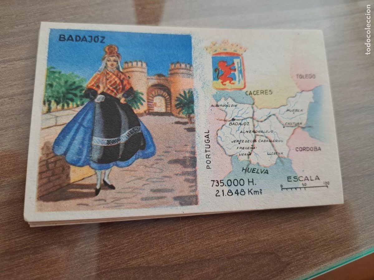 Sammeln alte Sammelbilder: Cromo de Ceregumil a&ntilde;os 50. Regiones de Espa&ntilde;a. Badajoz