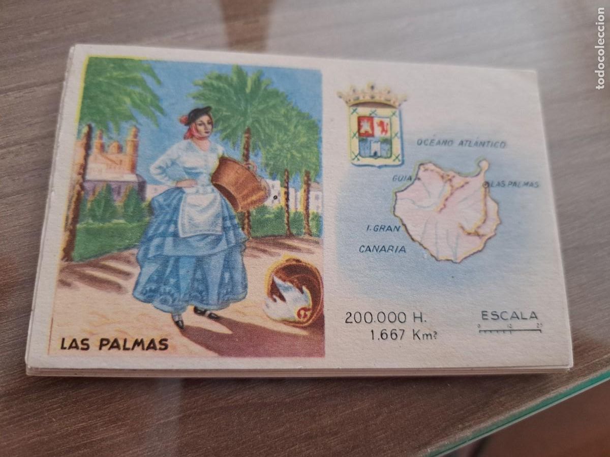 Sammeln alte Sammelbilder: Cromo de Ceregumil a&ntilde;os 50. Regiones de Espa&ntilde;a. Las Palmas