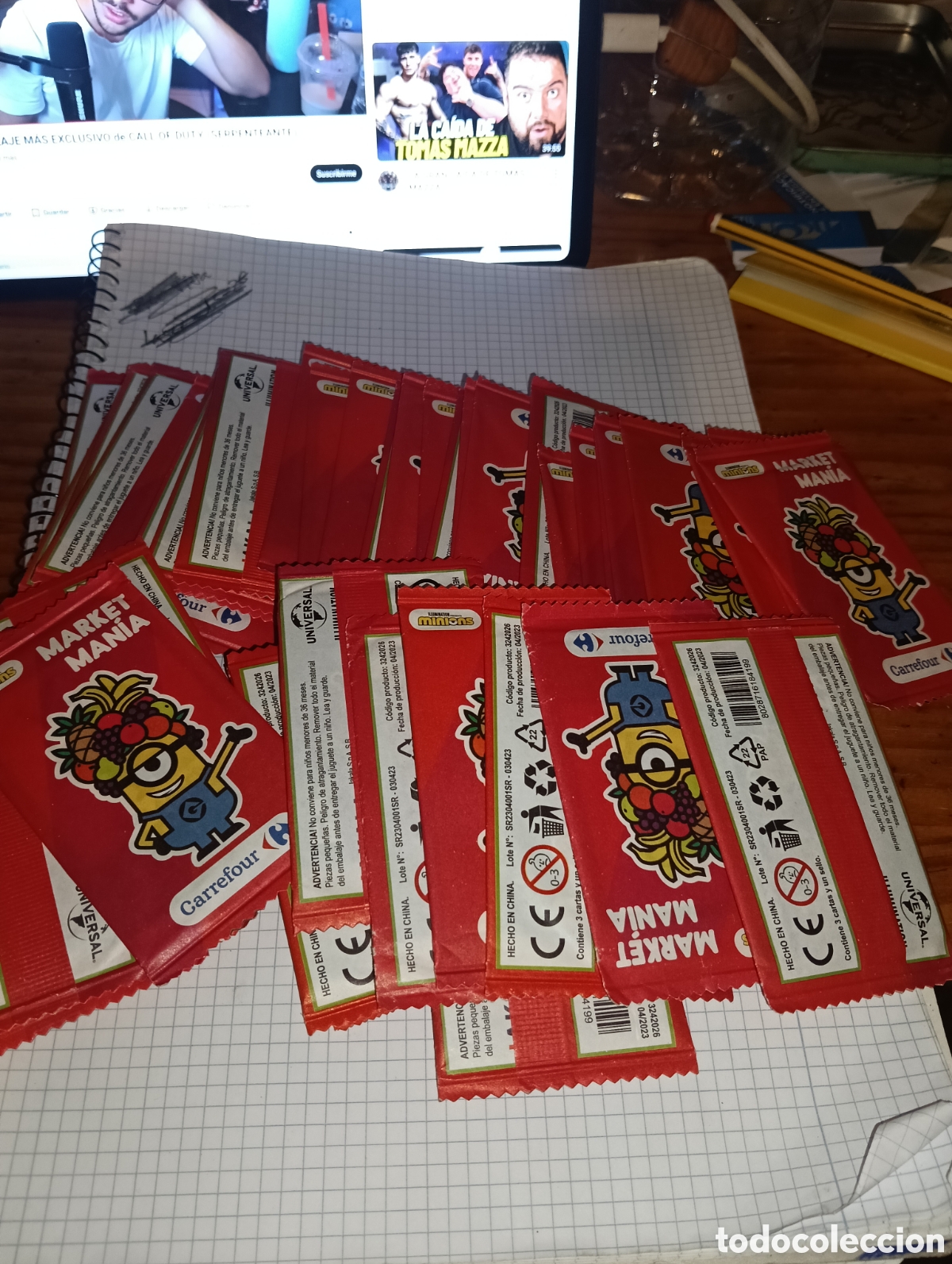 Coleccionismo Cromos antiguos: 41 sobres sin Abrir Los Minions Market Man&iacute;a Carrefour