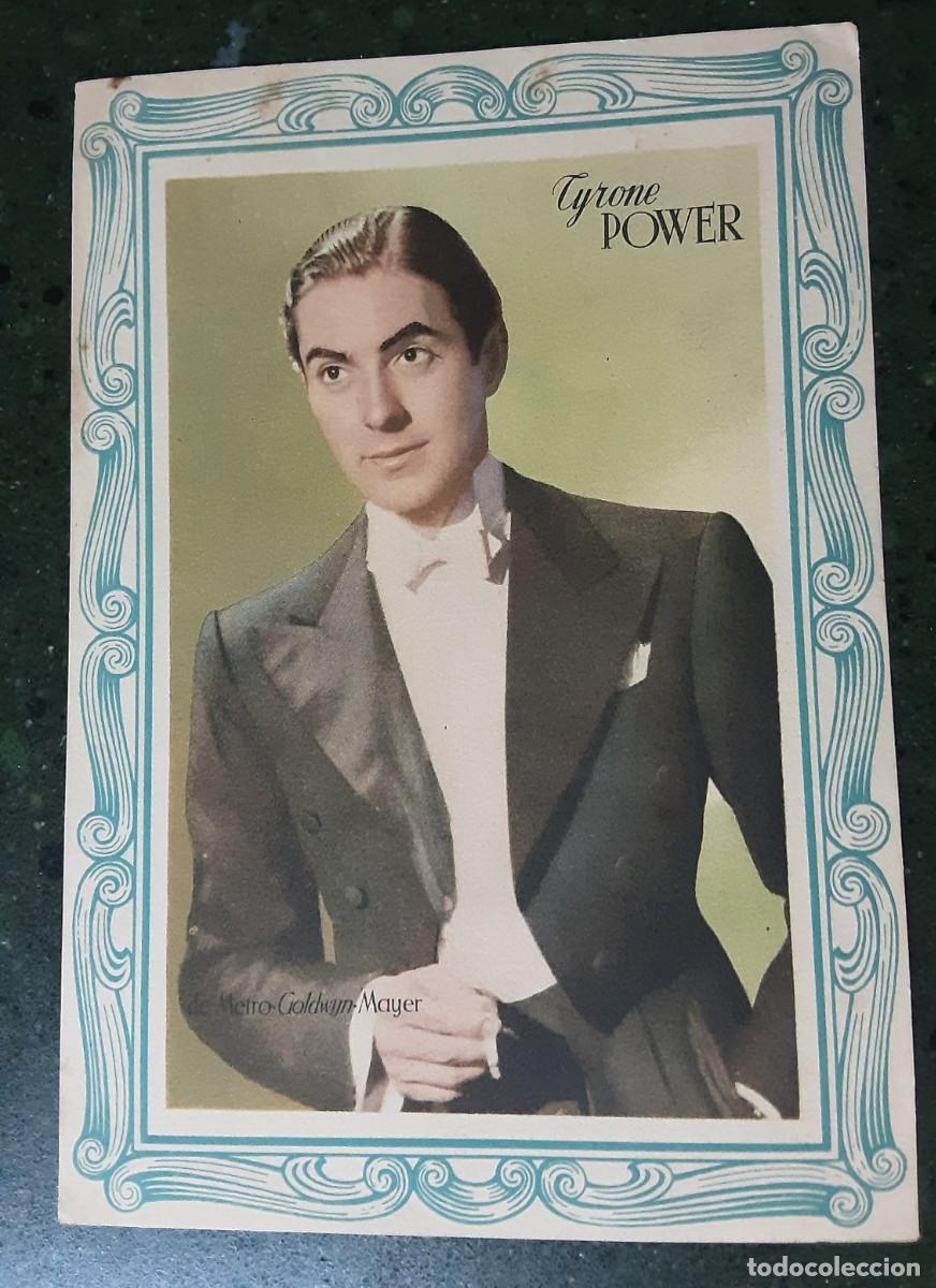 Coleccionismo Cromos antiguos: CROMO POSTAL DE TYRONE POWER, CON PUBLICIDAD DE AB&Eacute;&Ntilde;ULA.
