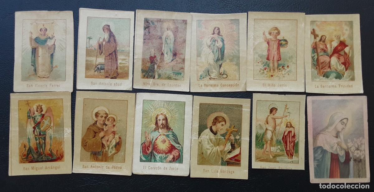 Coleccionismo Cromos antiguos: 12 cromos a&ntilde;os 50 tema religioso, San Vicente Ferrer, Sant&iacute;sima Trinidad