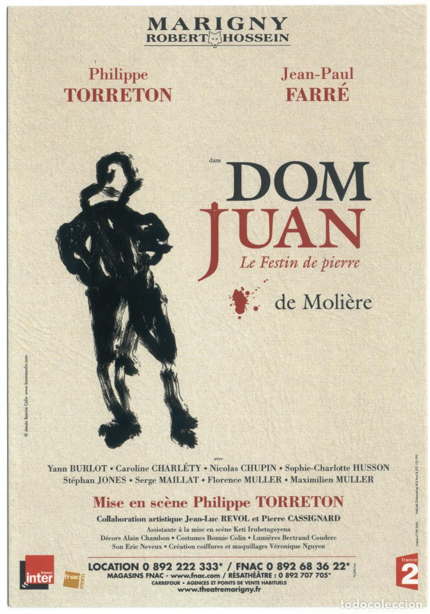 Coleccionismo Cromos antiguos: Marigny (Paris. 2007). Dom Juan, de Moli&egrave;re; dir. Philippe Torreton