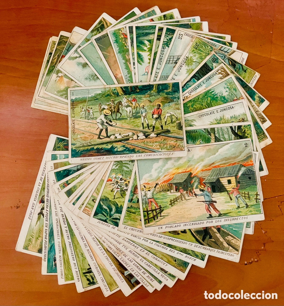 Collectable Antique Stickers: COLECCI&Oacute;N LA GUERRA DE CUBA, 36 CROMOS COMPLETA, (CHOCOLATES JUNCOSA)