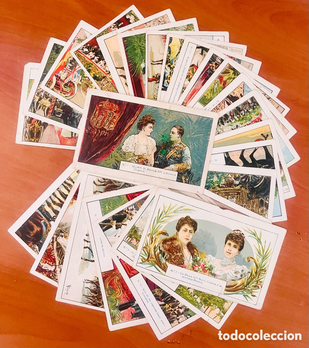 Coleccionismo Cromos antiguos: COLECCI&Oacute;N ALFONSO XII Y VICTORIA EUGENIA, 15 CROMOS COMPLETA, (LA FLOR DE PUERTO RICO)