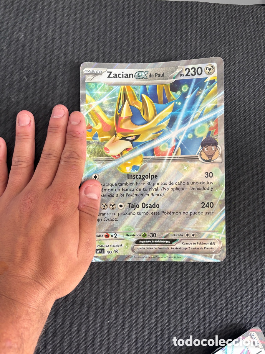 Coleccionismo Cromos antiguos: CARTA JUMBO MAXI POKEMON TCG ZACIAN EX DE PAUL
