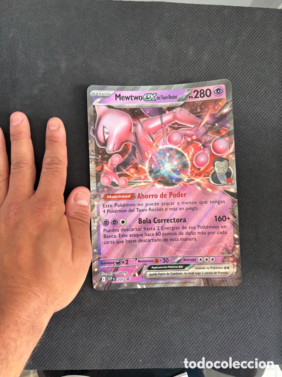 Coleccionismo Cromos antiguos: CARTA JUMBO MAXI POKEMON TCG MEWTWO EX DEL TEAM ROCKET