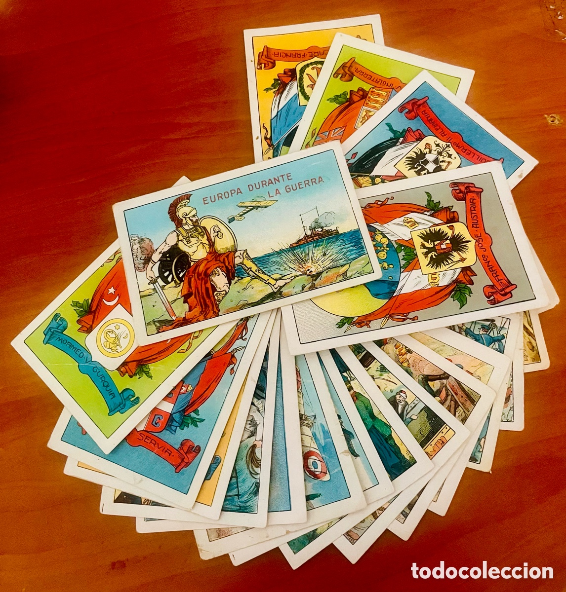 Coleccionismo Cromos antiguos: COLECCI&Oacute;N EUROPA DURANTE LA GUERRA, 20 CROMOS COMPLETA, (CHOCOLATES BONASORT Y BARGAS)
