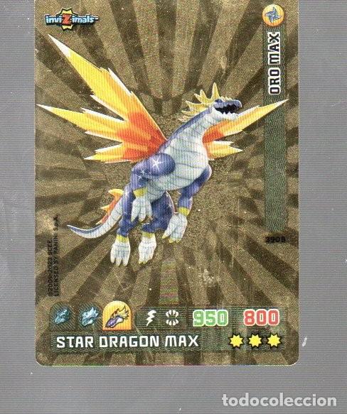 Coleccionismo Cromos antiguos: CROMO DE INVI Z IMALS Y PANINI DEL A&Ntilde;O 2009 DARK N&ordm; 3508 STAR DRAGON MAX COLOR ORO