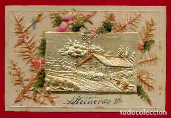 Coleccionismo Cromos antiguos: CROMO FELICITACION RECUERDO EN CELULOIDE ANTIGUO ORIGINAL CR5 2&ordm;P 3