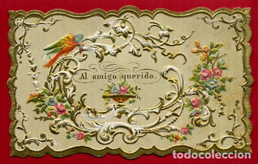 Coleccionismo Cromos antiguos: CROMO FELICITACION A MI AMIGO QUERIDO ANTIGUO ORIGINAL CR5 2&ordm;P 4