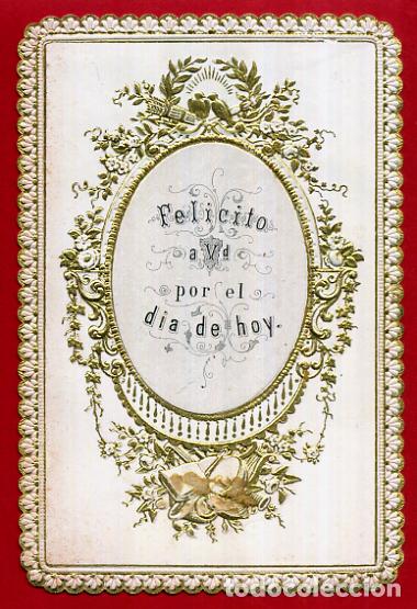 Coleccionismo Cromos antiguos: CROMO FELICITACION EN EL DIA DE HOY ANTIGUO ORIGINAL CR5 2&ordm;P 6