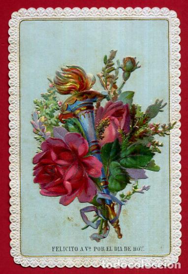 Coleccionismo Cromos antiguos: CROMO FELICITACION EN EL DIA DE HOY ANTIGUO ORIGINAL CR5 2&ordm;P 7