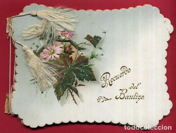 Coleccionismo Cromos antiguos: CROMO FELICITACION RECUEDO DEL BAUTIZO RELIEVE 1898 HABANA CUBA VER FOTOS ORIGINAL CR5 2&ordm;P 20