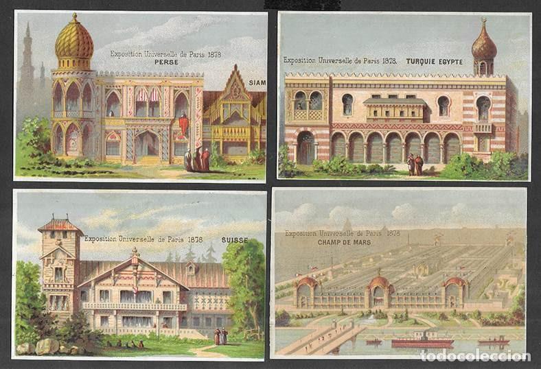 Colecionismo Cromos antigos: Cromo antiguo. Exposition Universelle Paris 1878 . Lote de 4 . Perse, Siam & Suisse & Turquie , E