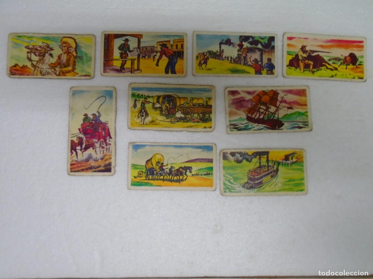 Coleccionismo Cromos antiguos: EL SALVAJE OESTE.LOTE DE 9 CROMOS .EXPRESS WEEKLY,A&Ntilde;OS 50.
