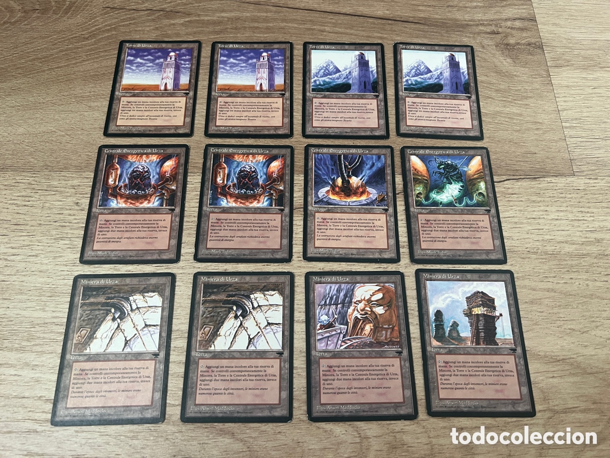 Coleccionismo Cromos antiguos: Lote de 12 tierras de Urza (Urzatron) de Magic: The Gathering (MTG) Rinascimento (1995)