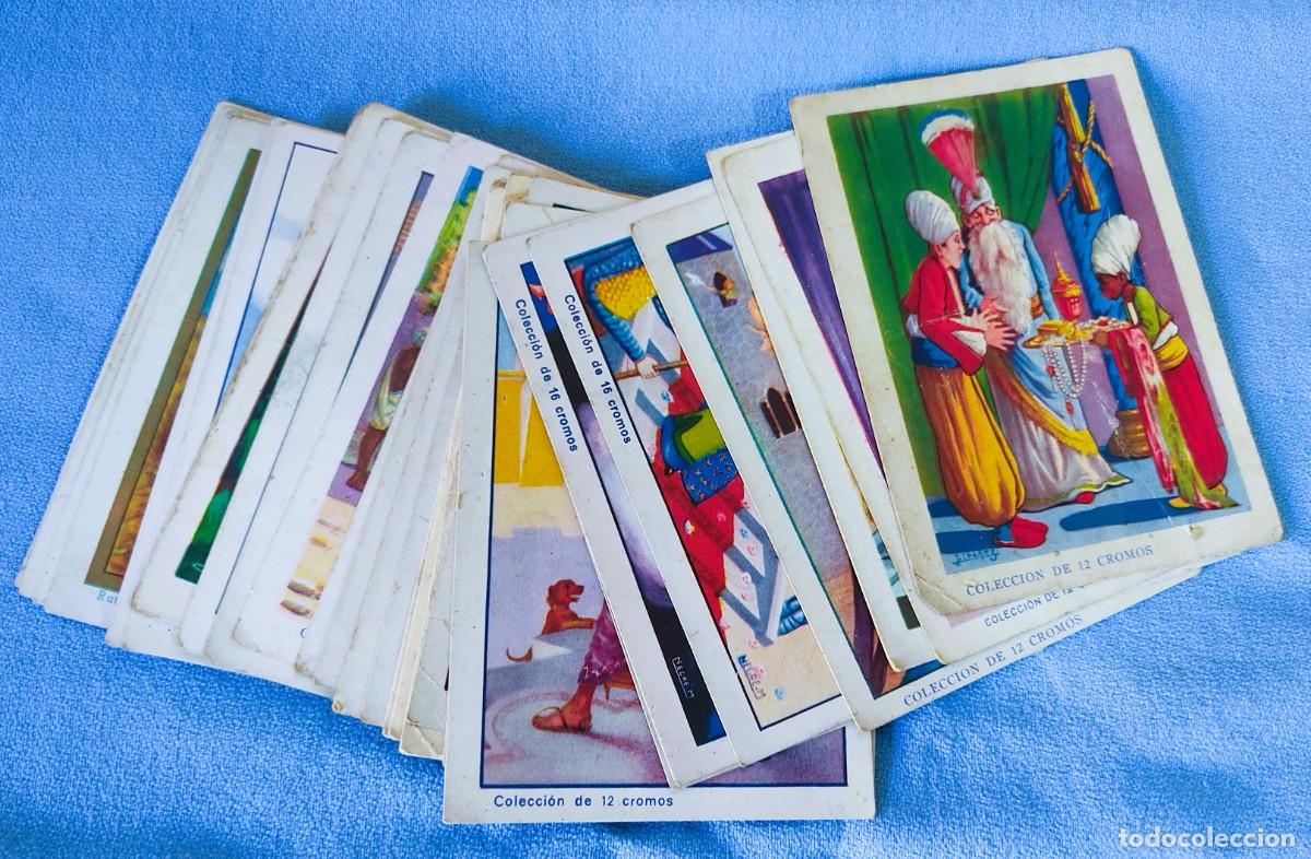 Coleccionismo Cromos antiguos: LOTE DE 28 CROMOS DE CHOCOLATES EVARISTO JUNCOSA PA&Ntilde;ELLA DIFERENTES SERIES