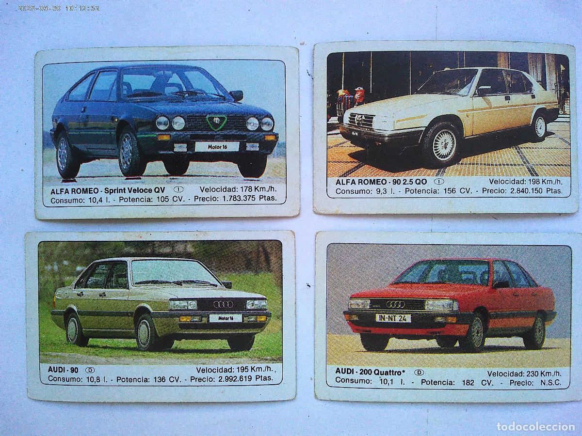 Sammeln alte Sammelbilder: LOTE DE 4 CROMOS DE &uml; COCHES &uml;: ALFA ROMEO, AUDI , N&ordm; 2, 7, 9 Y 11 . EDICIONES UNIDAS 1986