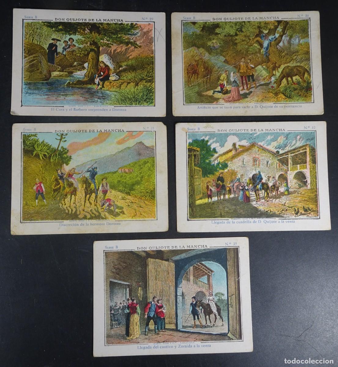 Coleccionismo Cromos antiguos: LOTE DE 5 ANTIGUOS CROMOS ,CHOCOLATES JUNCOSA, DON QUIJOTE DE LA MANCHA, VER FOTOS