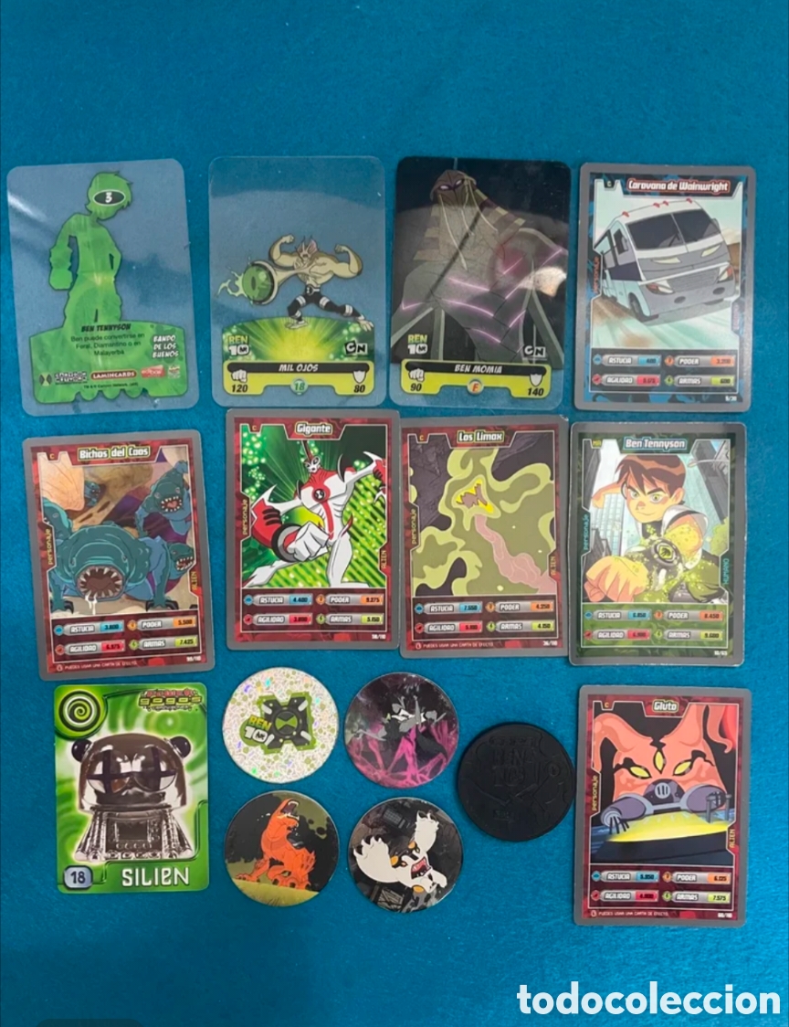 Coleccionismo Cromos antiguos: BEN TEN 15 entre tazos cartas etc