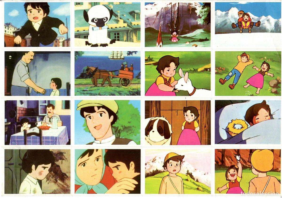 Coleccionismo Cromos antiguos: Lamina de cormos Heidi y marco - Nueva, con 16 cromos