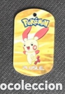 Coleccionismo Cromos antiguos: Plusle metal tags 2006 nintendo chapa pokemon