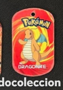 Coleccionismo Cromos antiguos: Dragonite metal tags 2006 nintendo chapa pokemon