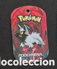 Coleccionismo Cromos antiguos: Poochyena metal tags 2006 nintendo chapa pokemon