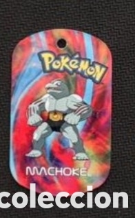 Coleccionismo Cromos antiguos: Machoke metal tags 2006 nintendo chapa pokemon